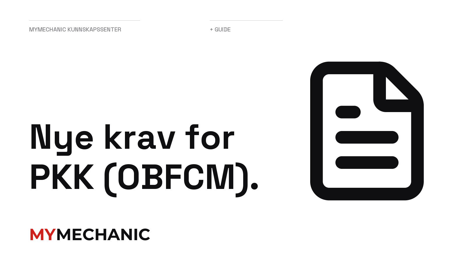 Nye krav for PKK (OBFCM).