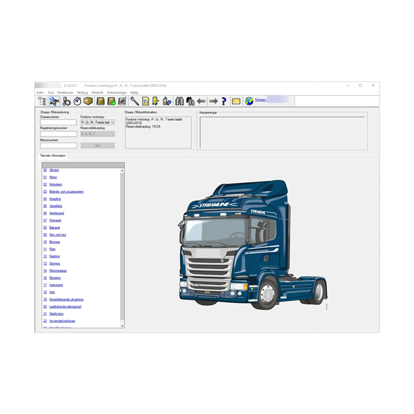 Cloudløsning Scania Multi verkstedhåndbok og reservedeler